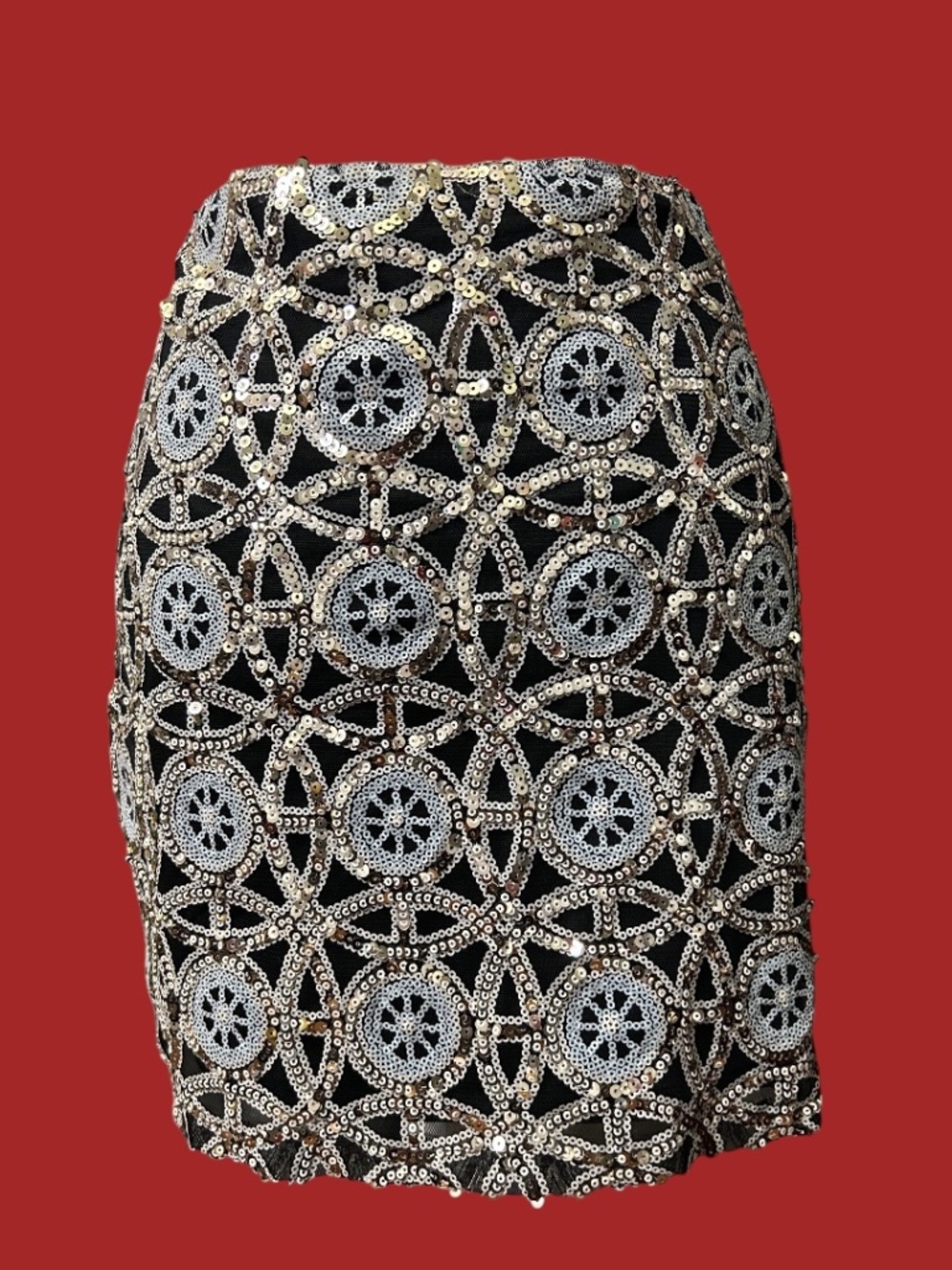 Design Lab Women Stretch Sequin Mini Skirt